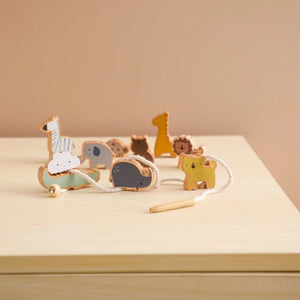 Planet Gates Wooden Baby Animal Threading Toys Blocks Board Games Stacking Toys Montessori Hands-on Ability Educational Children Blocks Gifts