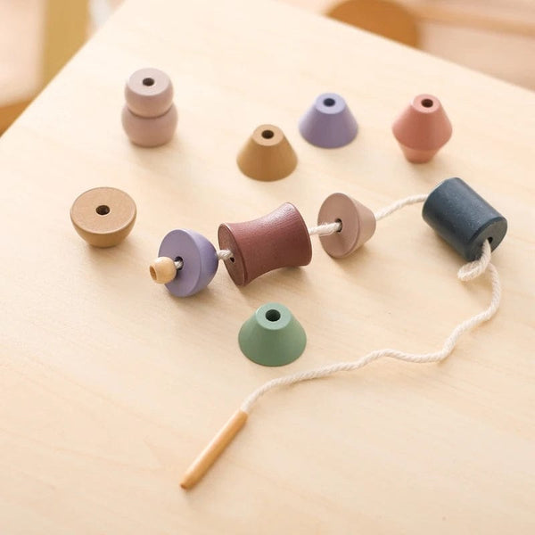 Planet Gates Wooden Baby Animal Threading Toys Blocks Board Games Stacking Toys Montessori Hands-on Ability Educational Children Blocks Gifts