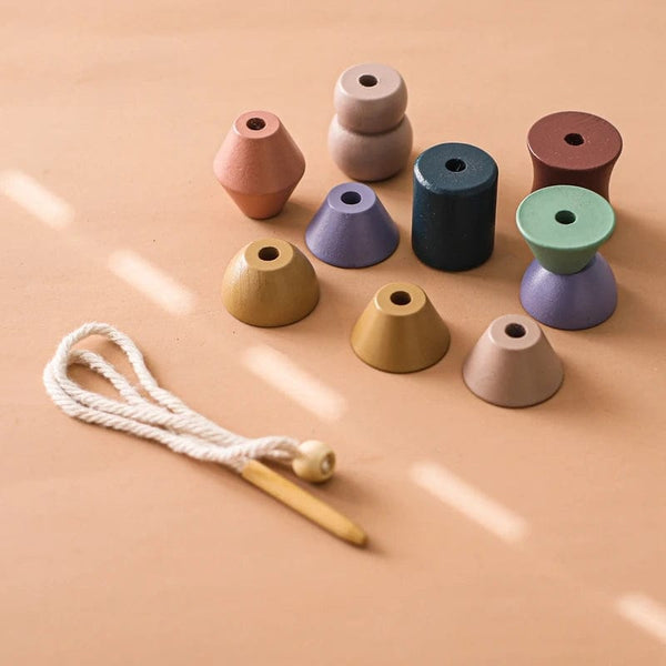 Planet Gates Wooden Baby Animal Threading Toys Blocks Board Games Stacking Toys Montessori Hands-on Ability Educational Children Blocks Gifts