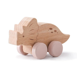 Planet Gates Wooden Baby Car Toys Beech Wooden Dinosaur Cartoon Car Teether Educational Montessori Toys For Children Teething Baby Toys