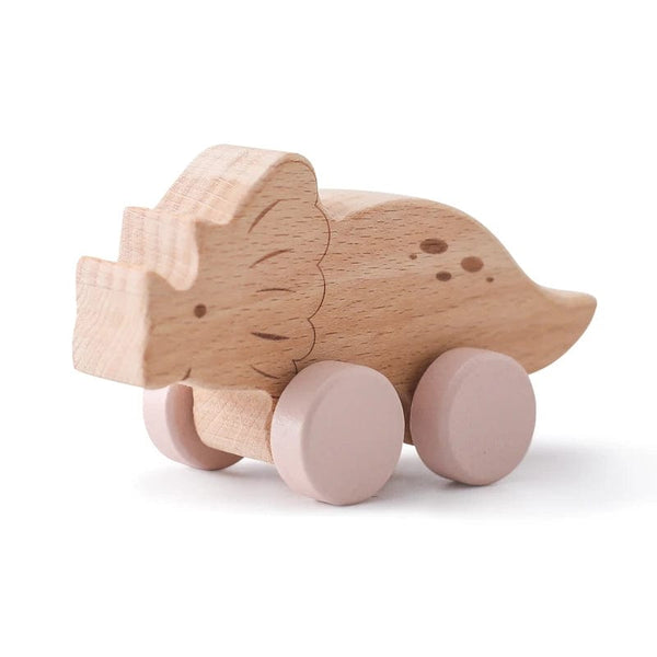 Planet Gates Wooden Baby Car Toys Beech Wooden Dinosaur Cartoon Car Teether Educational Montessori Toys For Children Teething Baby Toys