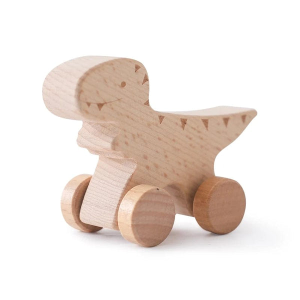 Planet Gates Wooden Baby Car Toys Beech Wooden Dinosaur Cartoon Car Teether Educational Montessori Toys For Children Teething Baby Toys