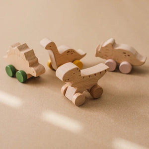 Planet Gates Wooden Baby Car Toys Beech Wooden Dinosaur Cartoon Car Teether Educational Montessori Toys For Children Teething Baby Toys