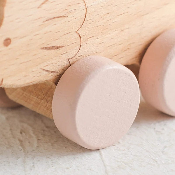 Planet Gates Wooden Baby Car Toys Beech Wooden Dinosaur Cartoon Car Teether Educational Montessori Toys For Children Teething Baby Toys