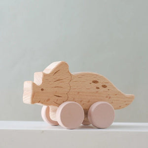 Planet Gates Wooden Baby Car Toys Beech Wooden Dinosaur Cartoon Car Teether Educational Montessori Toys For Children Teething Baby Toys