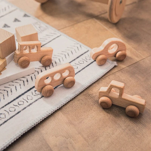 Planet Gates Wooden Baby Car Toys Beech Wooden Dinosaur Cartoon Car Teether Educational Montessori Toys For Children Teething Baby Toys