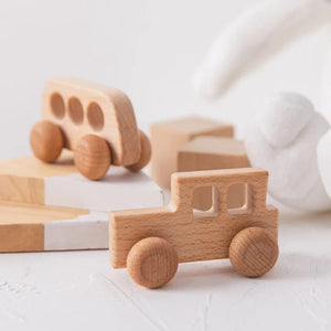 Planet Gates Wooden Baby Car Toys Beech Wooden Dinosaur Cartoon Car Teether Educational Montessori Toys For Children Teething Baby Toys