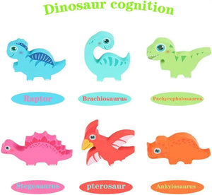 Planet Gates Wooden Dinosaur Toy Wooden Dinosaur Jigsaw Puzzle Toys Montessori Peg Puzzle Game Kids Toddler 3D Wood Early Learning Educational Toys For Gifts