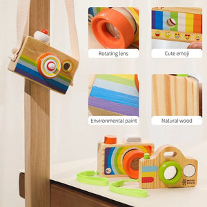 Planet Gates Wooden Fashion Camera Baby Toys Pendant Baby Block Montessori Toys for Children Wooden DIY Presents Nursing Gift Outdoor Toys