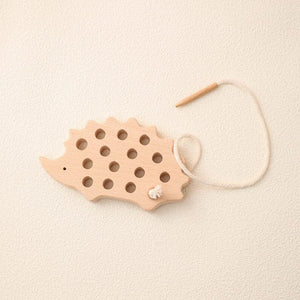 Planet Gates Wooden Hedgehog Threading Board Kids Montessori Toys Beech Wooden Educational Toy Button Beaded Blocks Puzzle Toy Baby Gifts