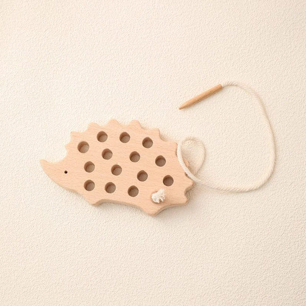 Planet Gates Wooden Hedgehog Threading Board Kids Montessori Toys Beech Wooden Educational Toy Button Beaded Blocks Puzzle Toy Baby Gifts