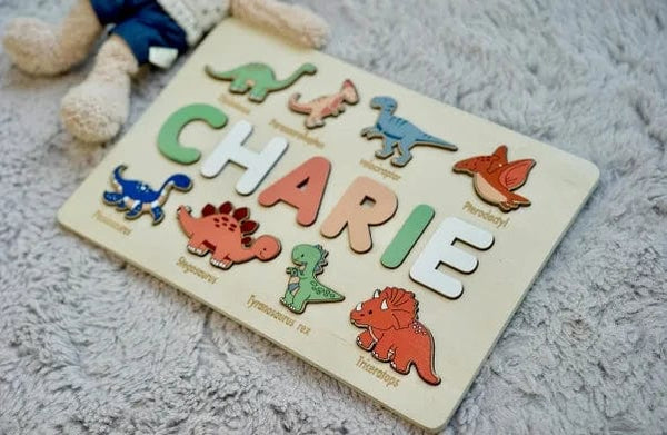 Planet Gates Wooden Name Puzzle Personalized Custom for Baby Game Board 3-D Jigsaw Puzzle Educational Shape Matching Developmental Toy