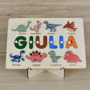 Planet Gates Wooden Name Puzzle Personalized Custom for Baby Game Board 3-D Jigsaw Puzzle Educational Shape Matching Developmental Toy