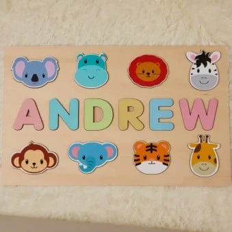 Planet Gates Wooden Name Puzzle Personalized Custom for Baby Game Board 3-D Jigsaw Puzzle Educational Shape Matching Developmental Toy