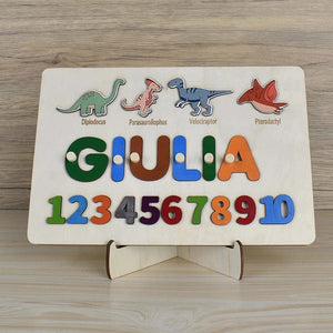 Planet Gates Wooden Name Puzzle Personalized Custom for Baby Game Board 3-D Jigsaw Puzzle Educational Shape Matching Developmental Toy
