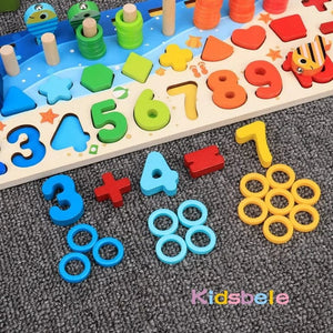 Planet Gates Wooden Number Puzzle Sorting Montessori Toys For Toddlers Shape Sorter Counting Fishing Game Educational Math Stacking Block