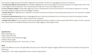 Planet Gates Wooden smiling face Kids Emotion Puzzles Montessori Parish Toys Expression Matching Board Game Sensory Thinking Educational Table Games for Kids