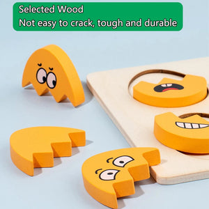 Planet Gates Wooden smiling face Kids Emotion Puzzles Montessori Parish Toys Expression Matching Board Game Sensory Thinking Educational Table Games for Kids