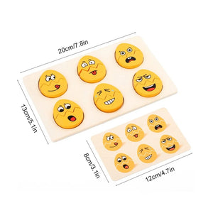 Planet Gates Wooden smiling face Kids Emotion Puzzles Montessori Parish Toys Expression Matching Board Game Sensory Thinking Educational Table Games for Kids