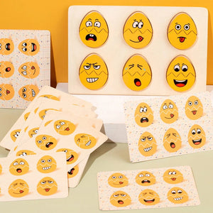 Planet Gates Wooden smiling face Kids Emotion Puzzles Montessori Parish Toys Expression Matching Board Game Sensory Thinking Educational Table Games for Kids