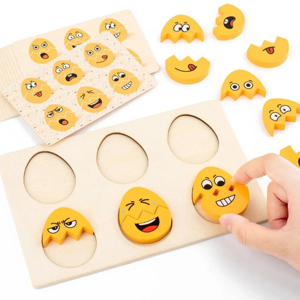 Planet Gates Wooden smiling face Kids Emotion Puzzles Montessori Parish Toys Expression Matching Board Game Sensory Thinking Educational Table Games for Kids