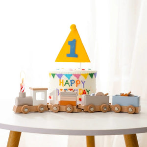 Planet Gates Wooden Train Birthday Toy  Montessori Toys Baby Educational Toys  Wooden Trolley  Baby Learning Toys  Number Of Wood Baby's Toys