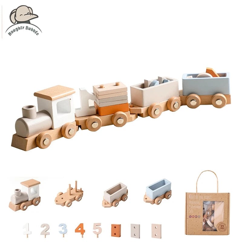 Planet Gates Wooden Train Birthday Toy  Montessori Toys Baby Educational Toys  Wooden Trolley  Baby Learning Toys  Number Of Wood Baby's Toys