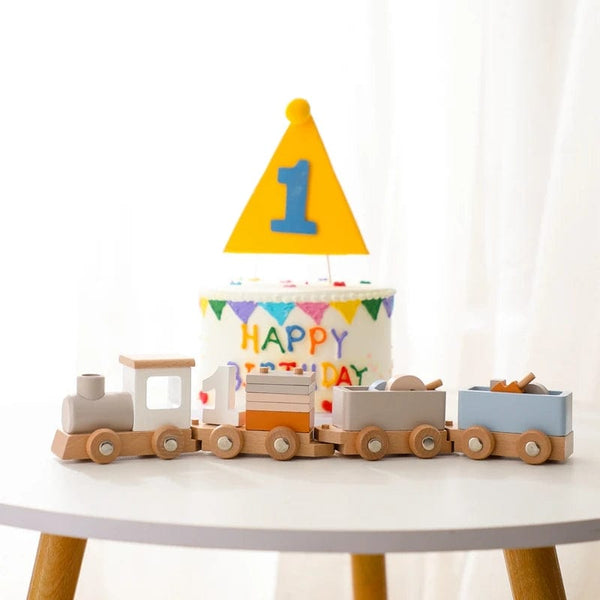 Planet Gates Wooden Train Birthday Toy  Montessori Toys Baby Educational Toys  Wooden Trolley  Baby Learning Toys  Number Of Wood Baby's Toys