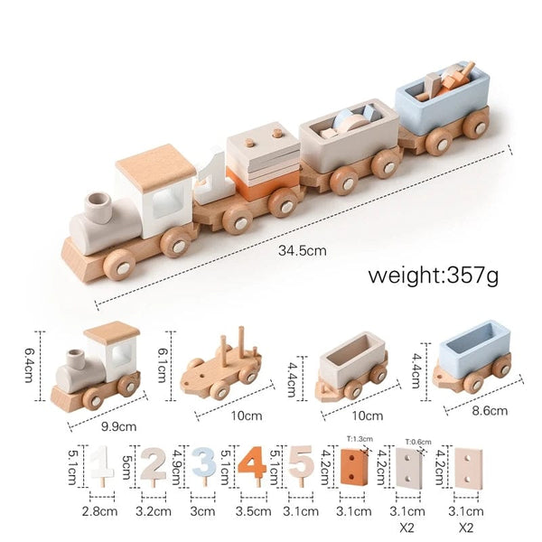 Planet Gates Wooden Train Birthday Toy  Montessori Toys Baby Educational Toys  Wooden Trolley  Baby Learning Toys  Number Of Wood Baby's Toys