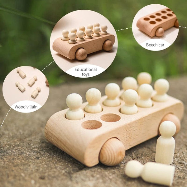 Planet Gates Wooden Train Birthday Toy  Montessori Toys Baby Educational Toys  Wooden Trolley  Baby Learning Toys  Number Of Wood Baby's Toys