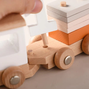 Planet Gates Wooden Train Birthday Toy  Montessori Toys Baby Educational Toys  Wooden Trolley  Baby Learning Toys  Number Of Wood Baby's Toys