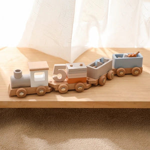 Planet Gates Wooden Train Birthday Toy  Montessori Toys Baby Educational Toys  Wooden Trolley  Baby Learning Toys  Number Of Wood Baby's Toys