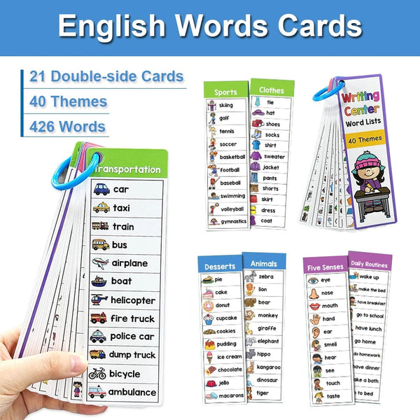 Planet Gates Word List Cards Kids Montessori English Word Lists Cards ESL Teaching Materials Sight Words Writing Vocabulary Building Autism Learning Toys