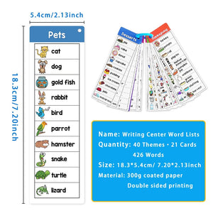 Planet Gates Word List Cards Kids Montessori English Word Lists Cards ESL Teaching Materials Sight Words Writing Vocabulary Building Autism Learning Toys