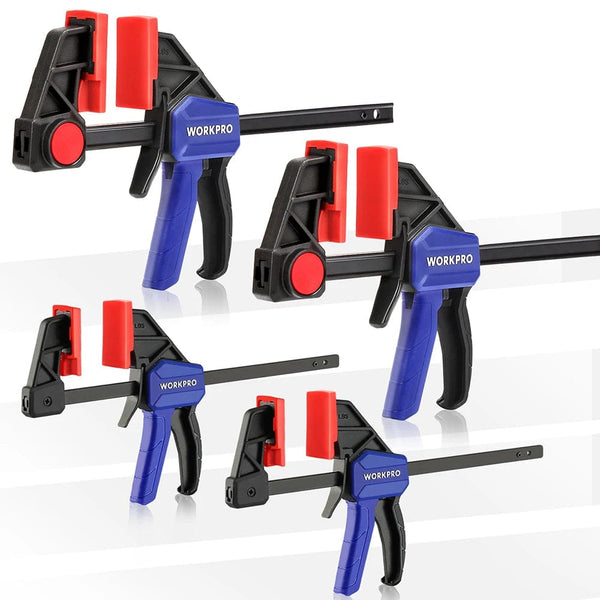 Planet Gates WORKPRO 4-Piece Bar Clamp Set Woodworking Work Bar F Clamp Clip Set 4.5-inch & 6-inch DIY Carpentry Hand Tool Gadget