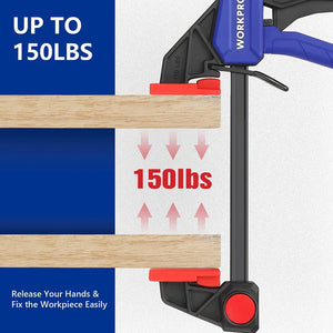 Planet Gates WORKPRO 4-Piece Bar Clamp Set Woodworking Work Bar F Clamp Clip Set 4.5-inch & 6-inch DIY Carpentry Hand Tool Gadget