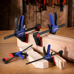 Planet Gates WORKPRO 4-Piece Bar Clamp Set Woodworking Work Bar F Clamp Clip Set 4.5-inch & 6-inch DIY Carpentry Hand Tool Gadget