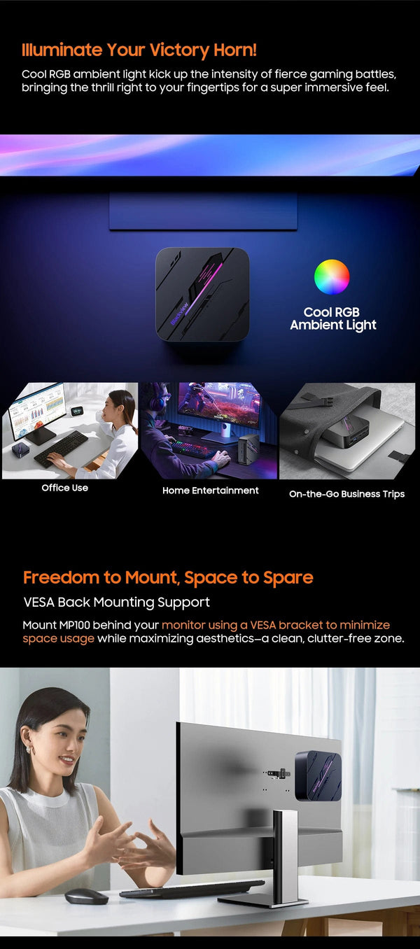 Planet Gates [World Premiere] Blackview Mini PC MP100 AMD R7 5700U Mini PC 8-Core 16-thread 16GB /32GB DDR4 512GB/1TB SSD Mini Computer PC