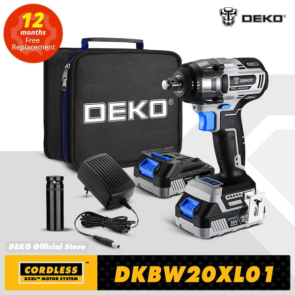 Planet Gates 【World Premiere】DEKO 20V MAX Cordless Brushless Wrench 350N.m High Torque Electric Impact Wrench Power Tools (DKBW20XL01)