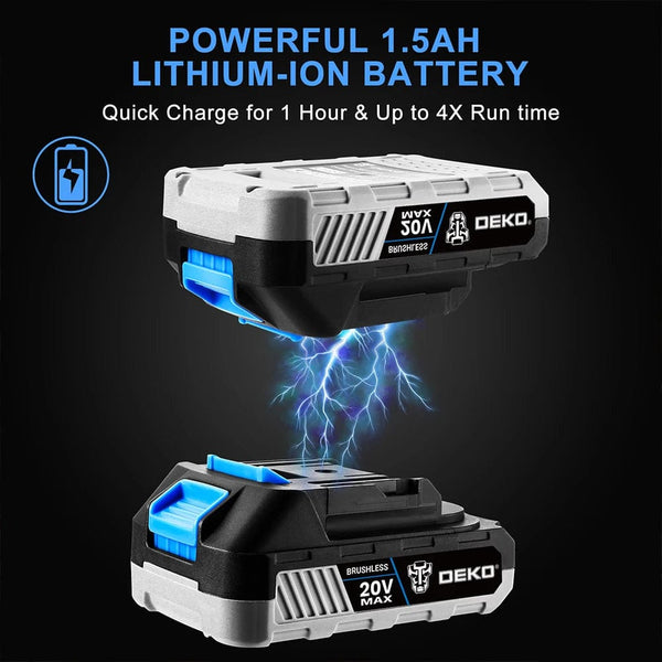 Planet Gates 【World Premiere】DEKO 20V MAX Cordless Brushless Wrench 350N.m High Torque Electric Impact Wrench Power Tools (DKBW20XL01)