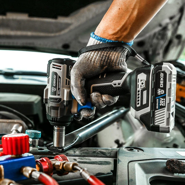 Planet Gates 【World Premiere】DEKO 20V MAX Cordless Brushless Wrench 350N.m High Torque Electric Impact Wrench Power Tools (DKBW20XL01)