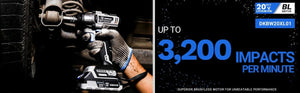 Planet Gates 【World Premiere】DEKO 20V MAX Cordless Brushless Wrench 350N.m High Torque Electric Impact Wrench Power Tools (DKBW20XL01)