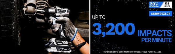 Planet Gates 【World Premiere】DEKO 20V MAX Cordless Brushless Wrench 350N.m High Torque Electric Impact Wrench Power Tools (DKBW20XL01)