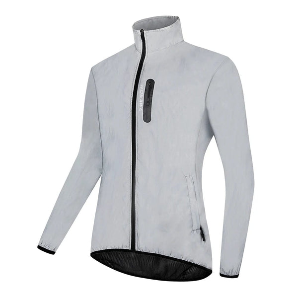 Planet Gates WOSAWE Full Reflective Cycling Jacket Men's Coat Spring Autumn Bicycle Windbreaker Bike Soft Windproof Waterproof Running Jacket
