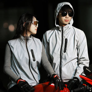 Planet Gates WOSAWE Full Reflective Cycling Jacket Men's Coat Spring Autumn Bicycle Windbreaker Bike Soft Windproof Waterproof Running Jacket