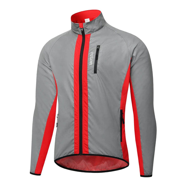 Planet Gates WOSAWE Full Reflective Cycling Jacket Men's Coat Spring Autumn Bicycle Windbreaker Bike Soft Windproof Waterproof Running Jacket