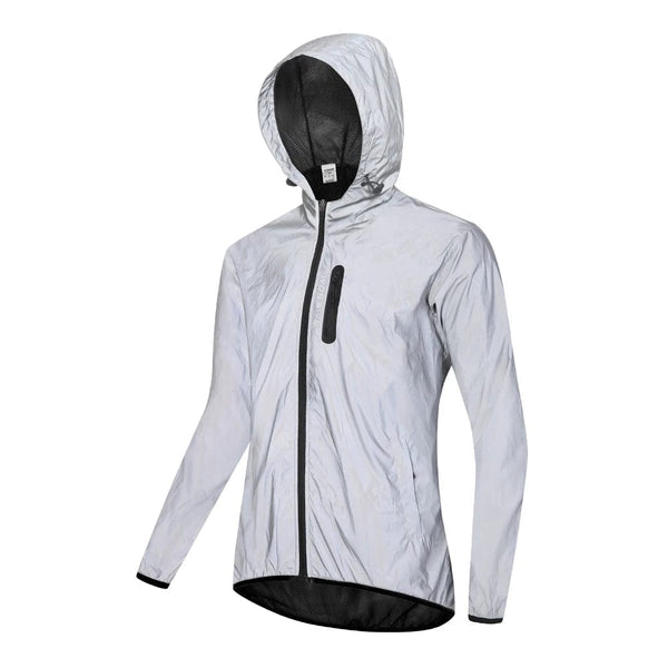 Planet Gates WOSAWE Full Reflective Cycling Jacket Men's Coat Spring Autumn Bicycle Windbreaker Bike Soft Windproof Waterproof Running Jacket