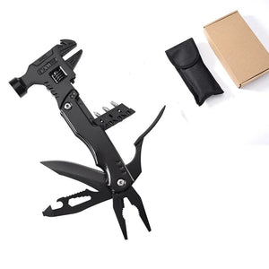 Planet Gates Wrench Hammer Multi-functional Claw Hammer Pliers Outdoor Camping Nail Hammer Multi-purpose Folding Tool Pliers Lifesaving Hammer Hand Tools