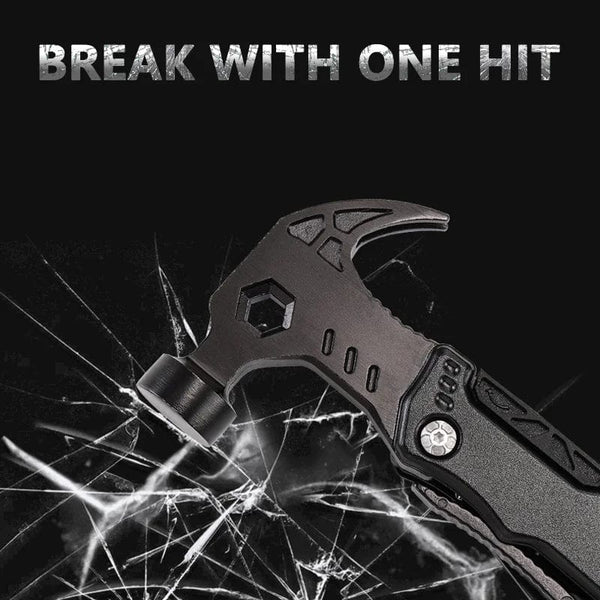 Planet Gates Wrench Hammer Multi-functional Claw Hammer Pliers Outdoor Camping Nail Hammer Multi-purpose Folding Tool Pliers Lifesaving Hammer Hand Tools