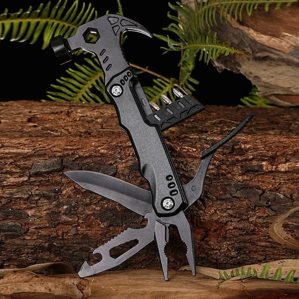 Planet Gates Wrench Hammer Multi-functional Claw Hammer Pliers Outdoor Camping Nail Hammer Multi-purpose Folding Tool Pliers Lifesaving Hammer Hand Tools